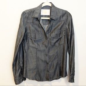 Bella‎ Dahl Dark Chambray Button Down Shirt Small